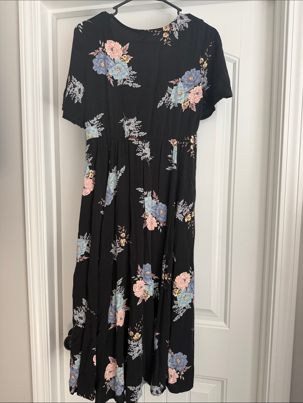 torrid Black Maxi Dress with Pink & Blue Floral Print - Picture 4 of 4